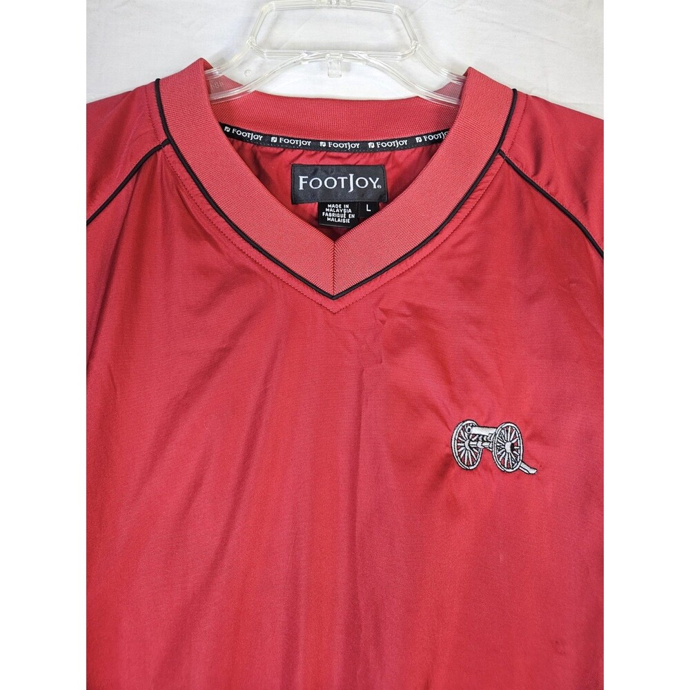 Footjoy Pullover Men Large Red Cannon Windbreaker Jacket Short Sleeve Golf FJ